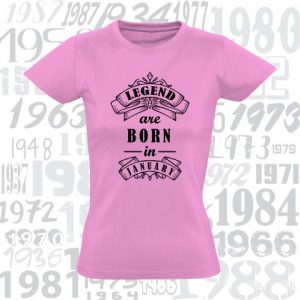 Marškinėliai gimtadieniui LEGEND ARE BORN IN