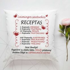 Dekoratyvinė pagalvė Laimingos santuokos receptas