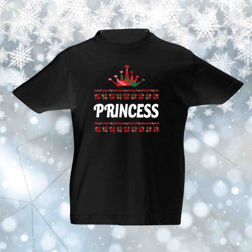 Kalėdiniai vaikiški marškinėliai KING & QUEEN & PRINCESS